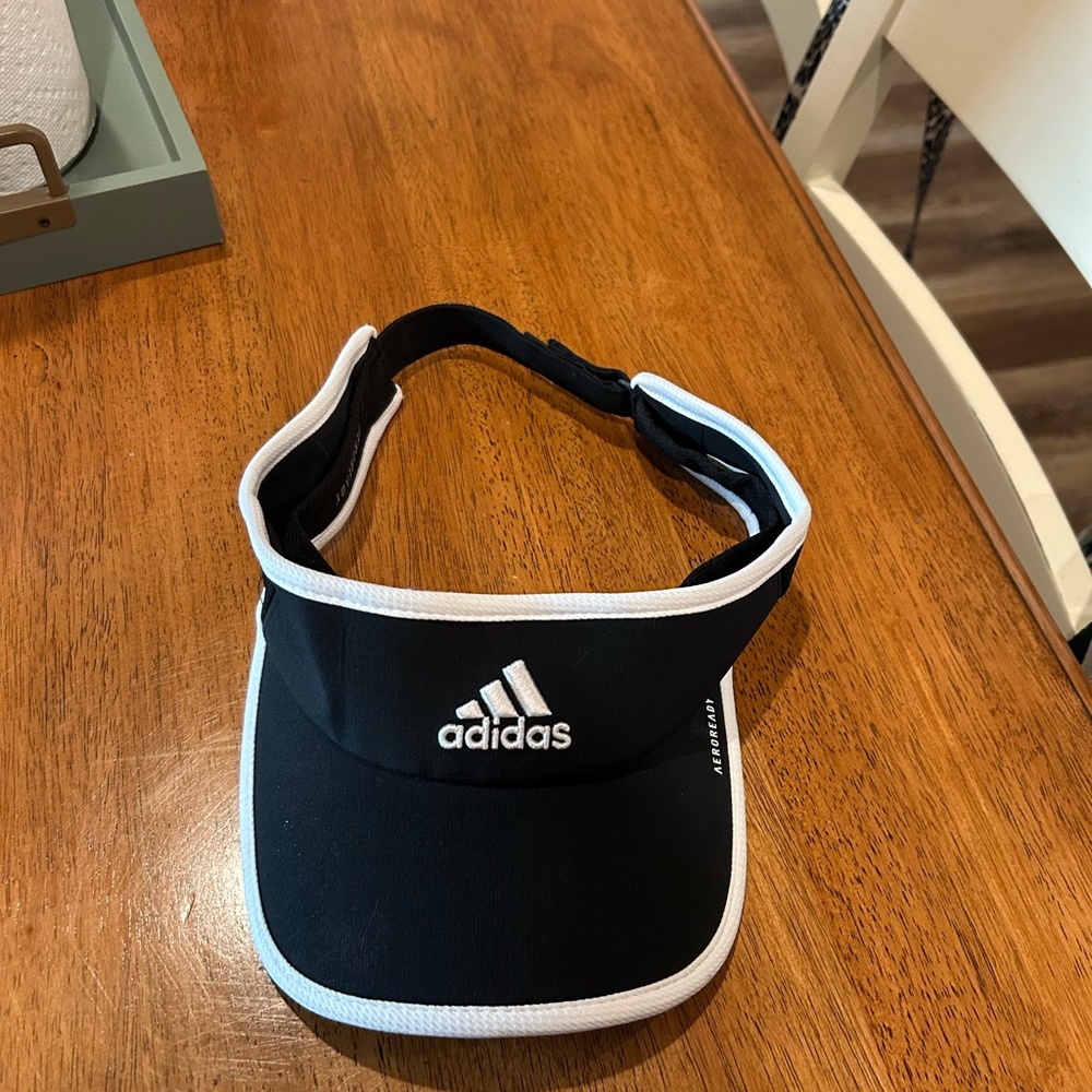 Adidas Black Visor with White Trim